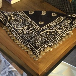 Coined Bandana Scarf In Navy by Neiman Marcus